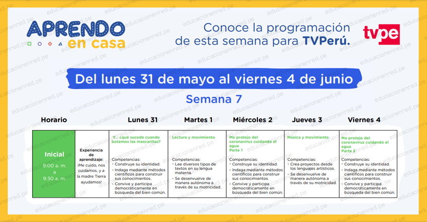 APRENDO EN CASA 2021: Programa del lunes 31 de mayo al viernes 4 de junio - MINEDU - TV Perú y Radio Nacional (ACTUALIZADO SEMANA 7) www.aprendoencasa.pe