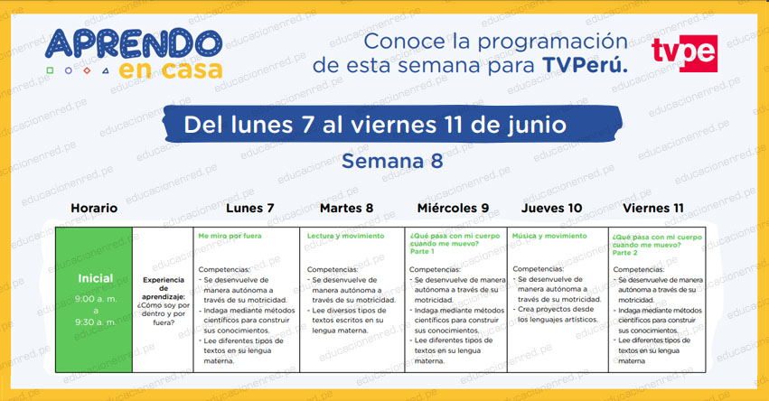 APRENDO EN CASA 2021: Programación del lunes 7 al viernes 11 de junio - MINEDU - TV Perú y Radio Nacional (ACTUALIZADO SEMANA 8) www.aprendoencasa.pe