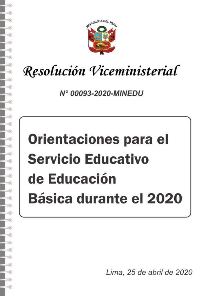 Orientaciones para el Servicio Educativo de Educación Básica durante el 2020