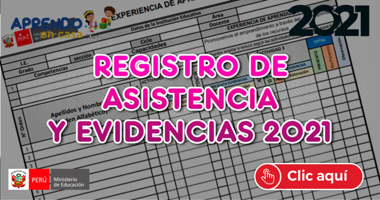 REGISTRO DE ASISTENCIA Y EVIDENCIAS 2021